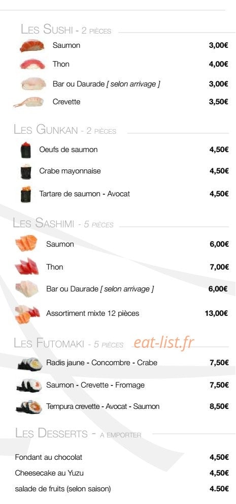 Sen'do Sushi — carte page 4