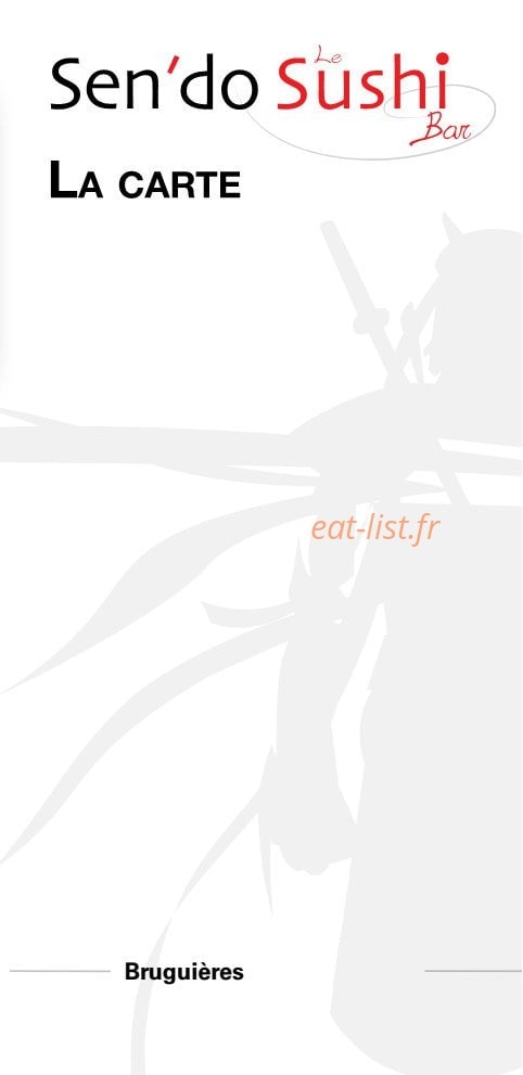 Sen'do Sushi — carte page 1