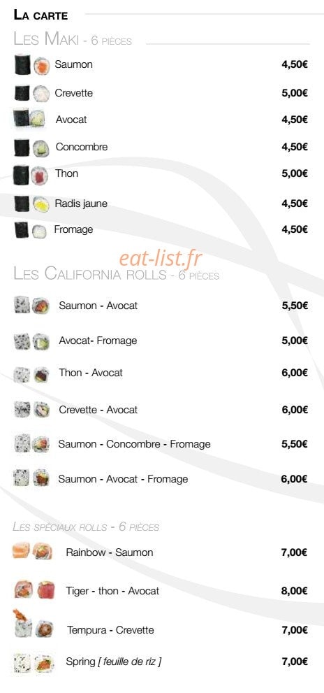 Sen'do Sushi — carte page 2