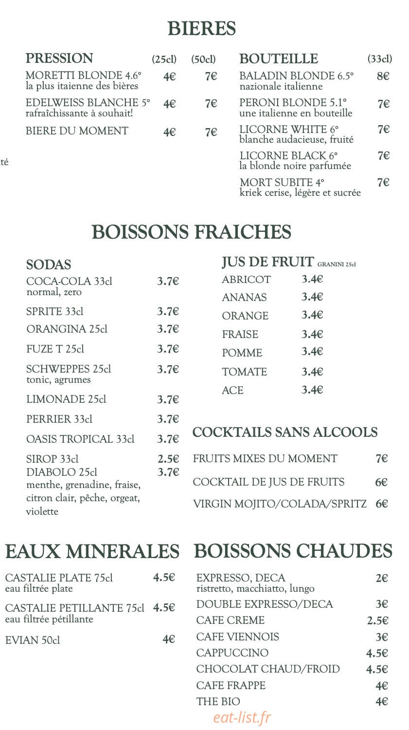 L'Atelier Gourmet — carte page 6