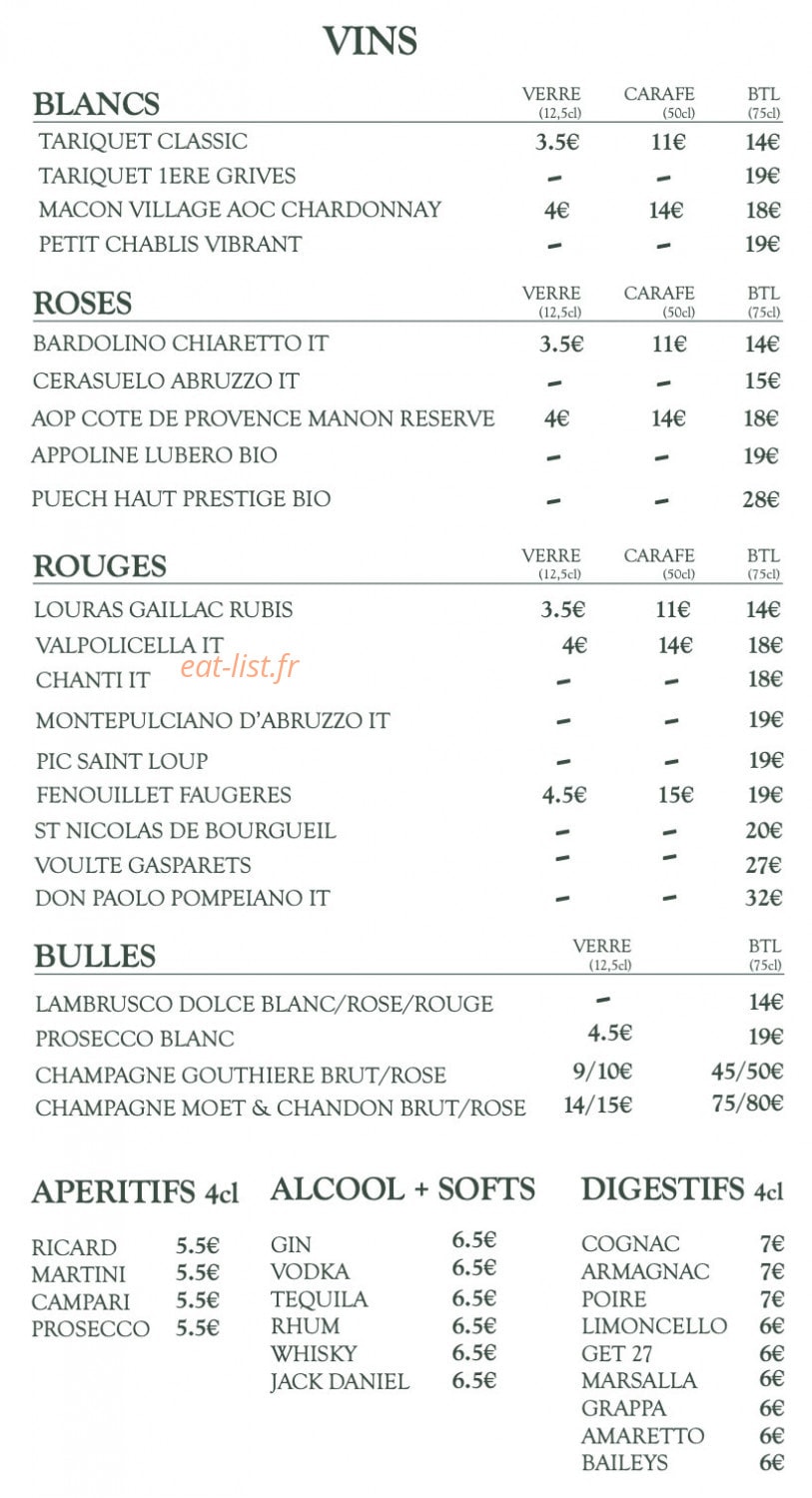 L'Atelier Gourmet — carte page 4