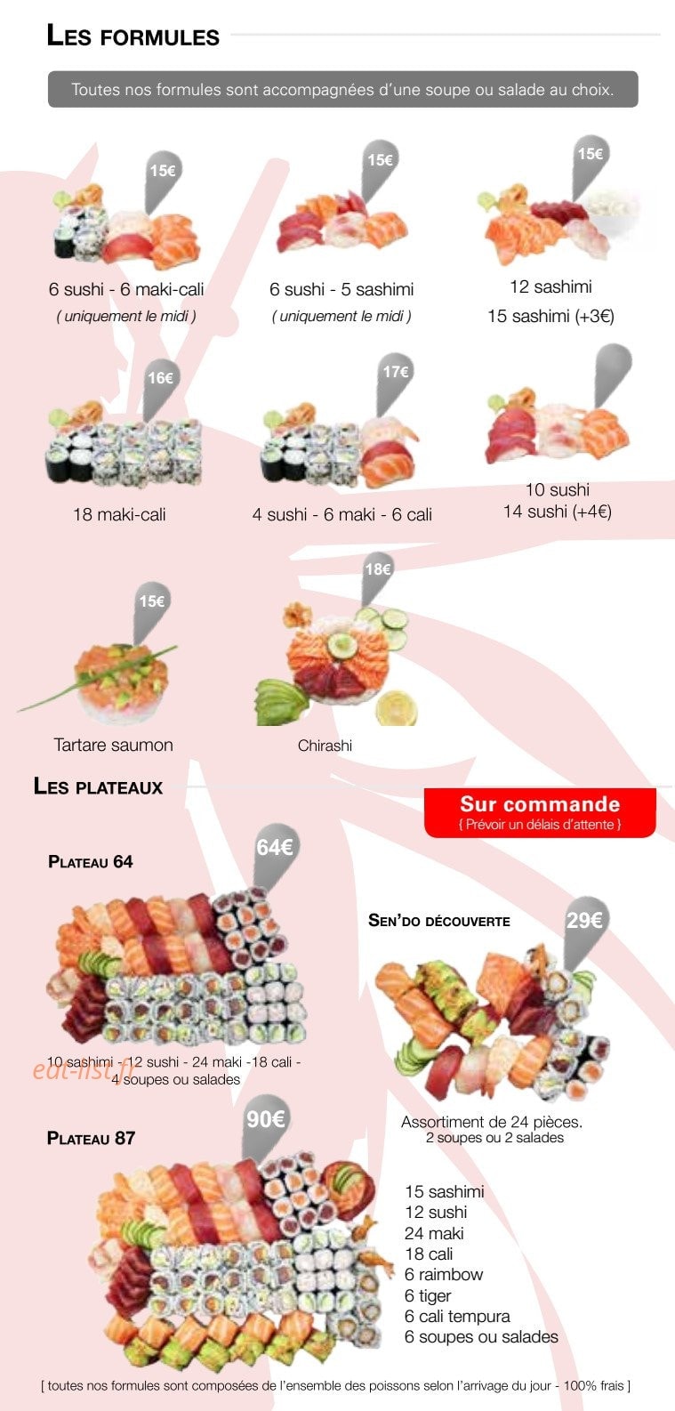 Sen'do Sushi — carte page 2