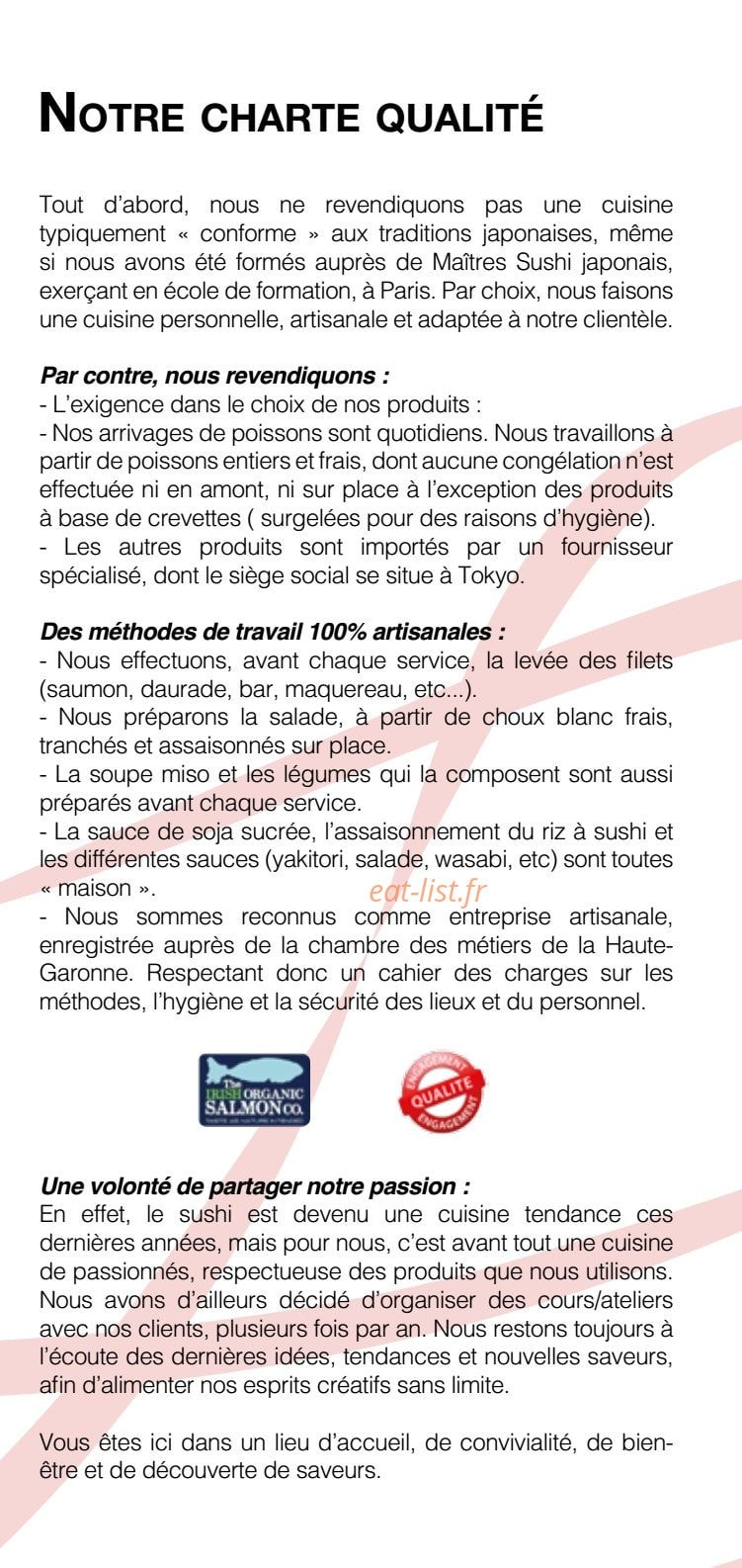 Sen'do Sushi — carte page 5