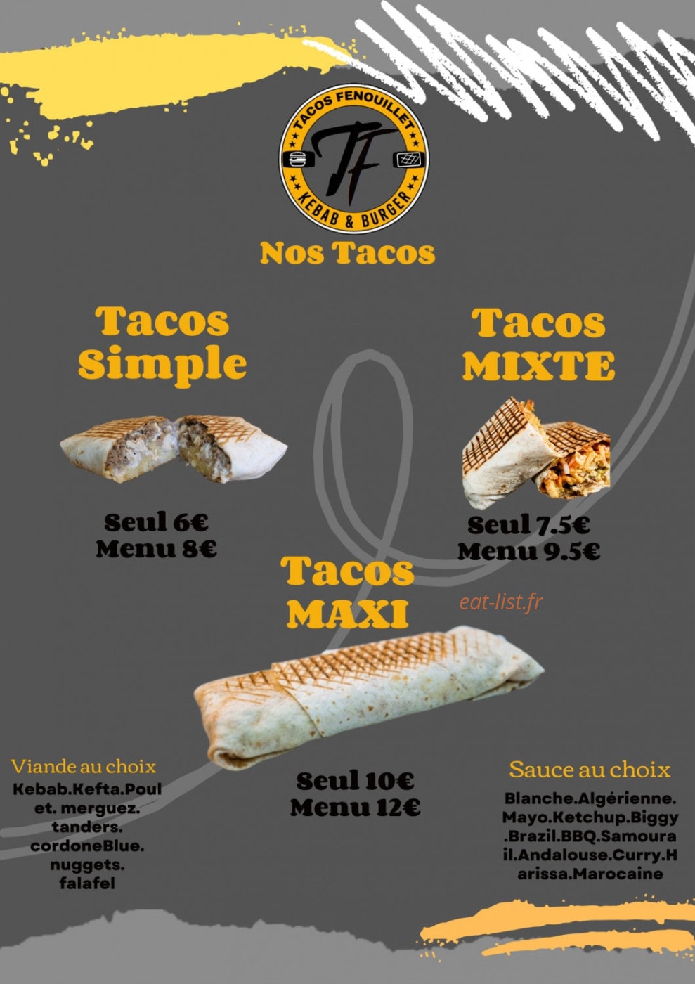 Tacos Fenouillet — carte page 5