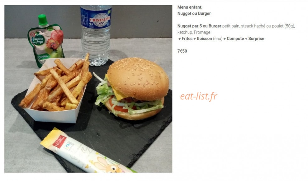 Le burger des Pyrénées — carte page 8