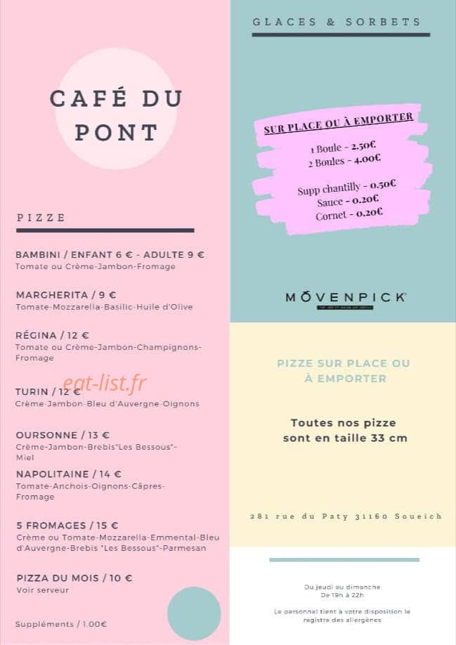 Café du Pont — carte page 1