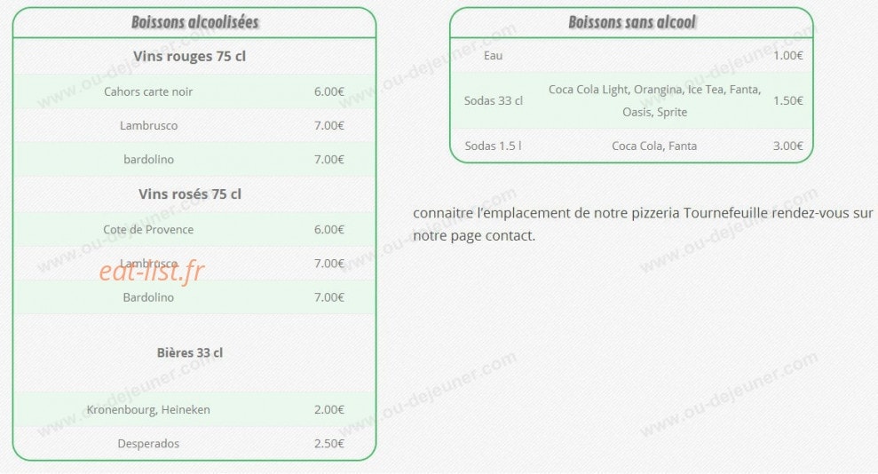 Allo Pizzas — carte page 4