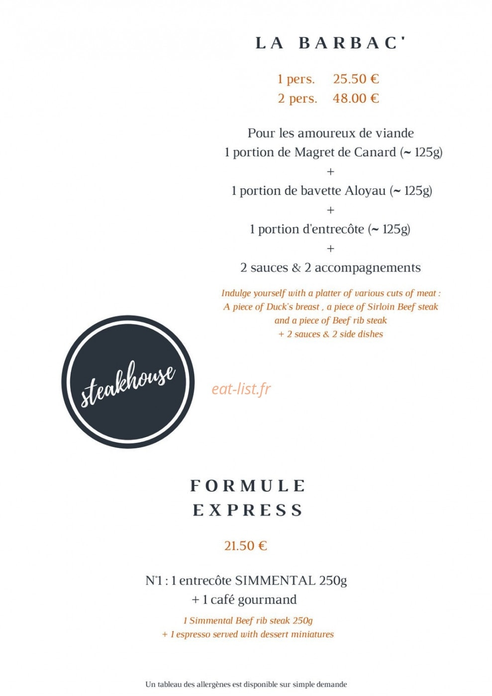 Brasserie des pins — carte page 5