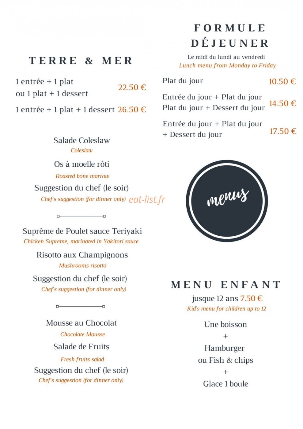 Brasserie des pins — carte page 6