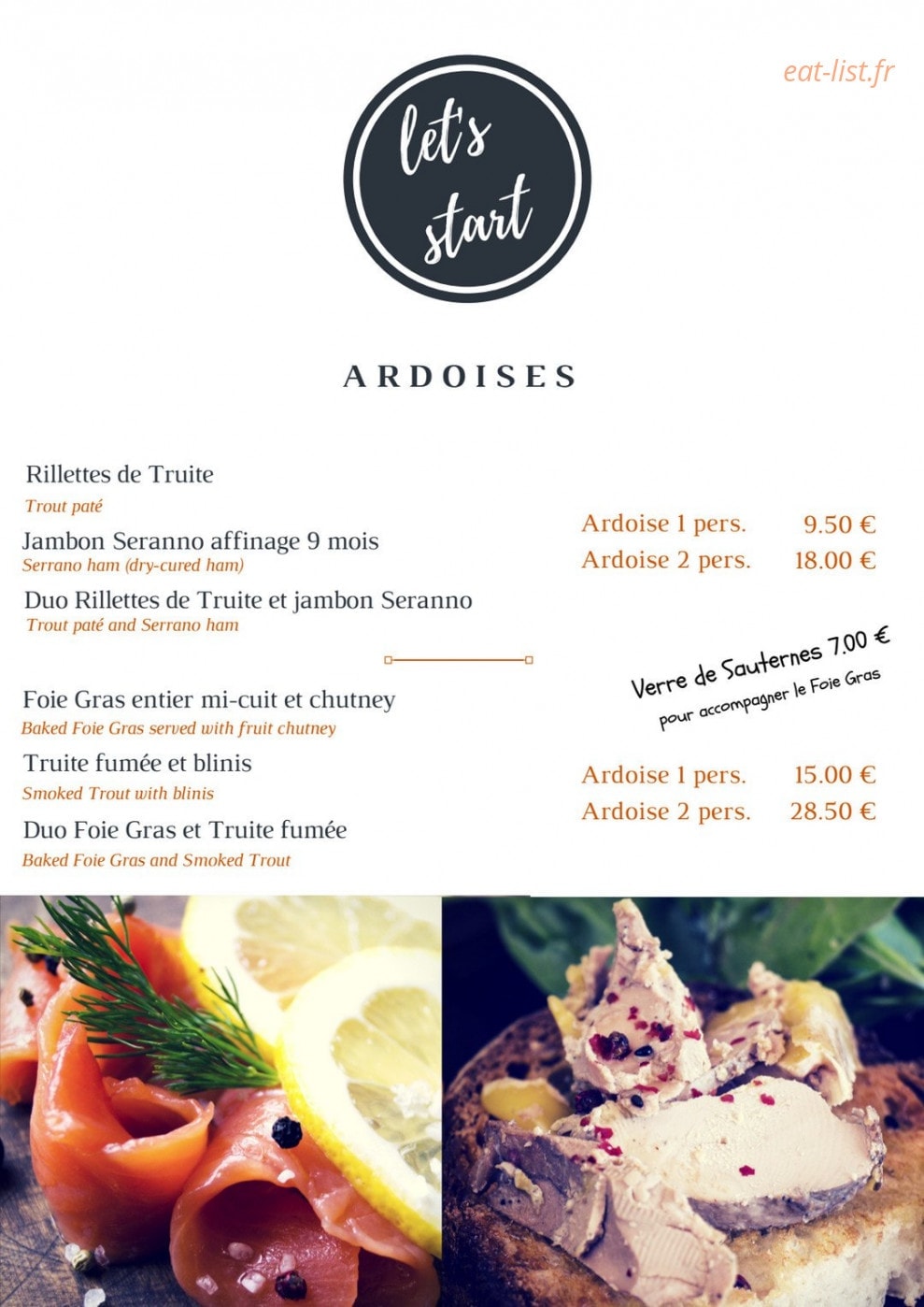 Brasserie des pins — carte page 1