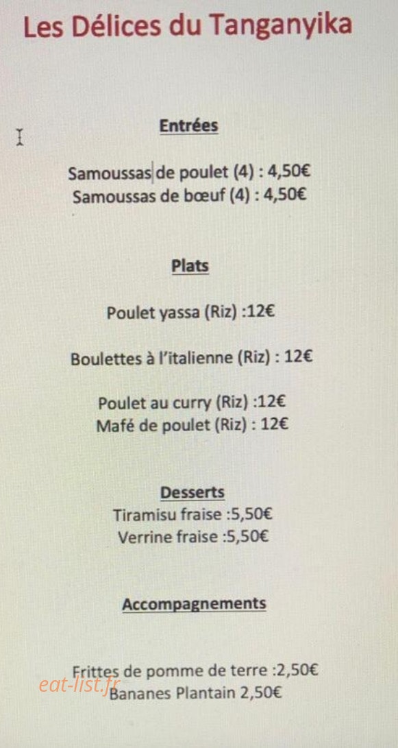 Delice du Tanganyika — carte page 1