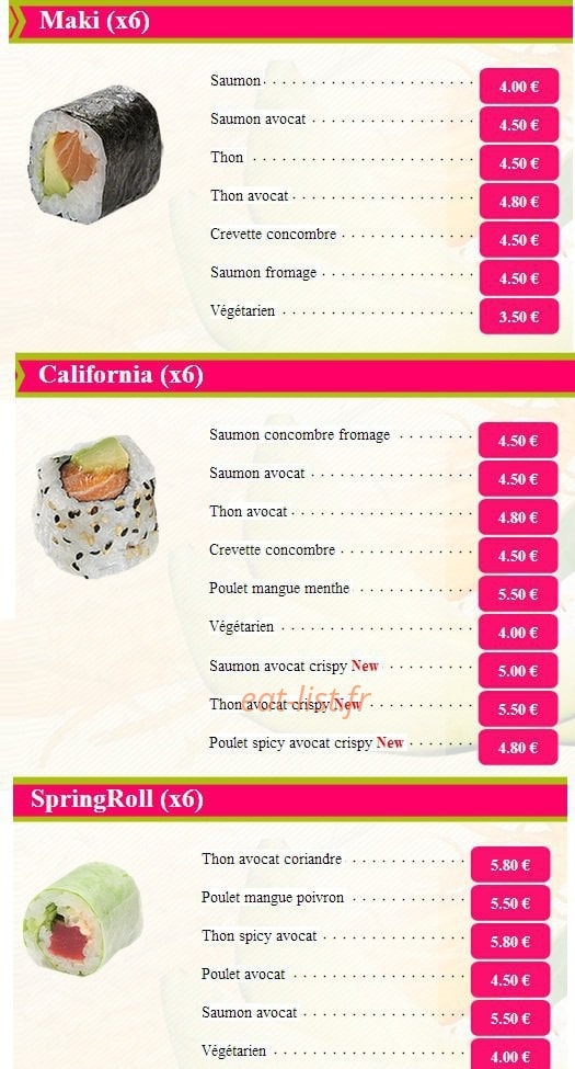 Komaki sushi — carte page 7