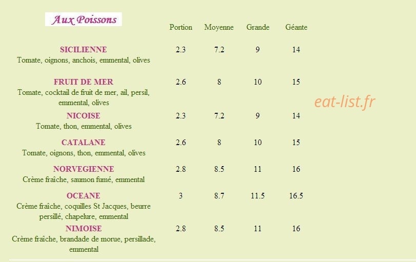 La Pizzatière — carte page 4