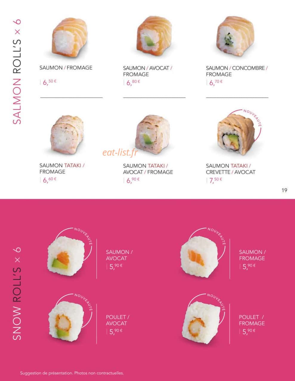 Lady Sushi — carte page 16