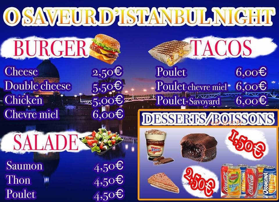 O Saveurs D'istanbul — carte page 1