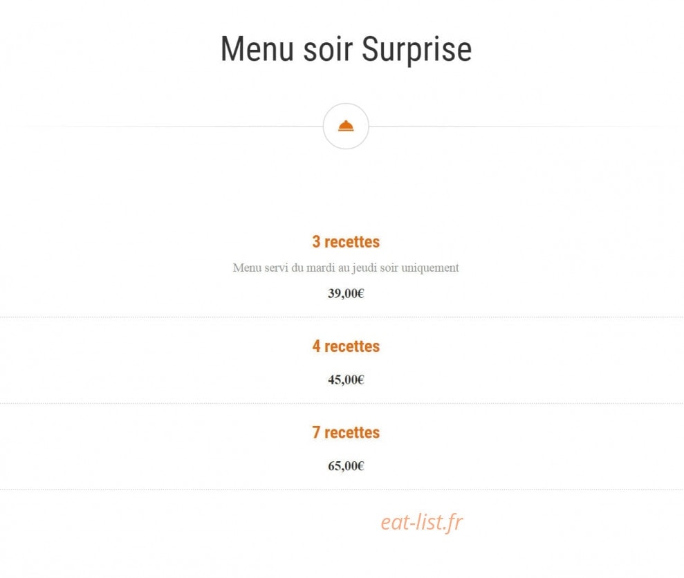 Restaurant Brut — carte page 2