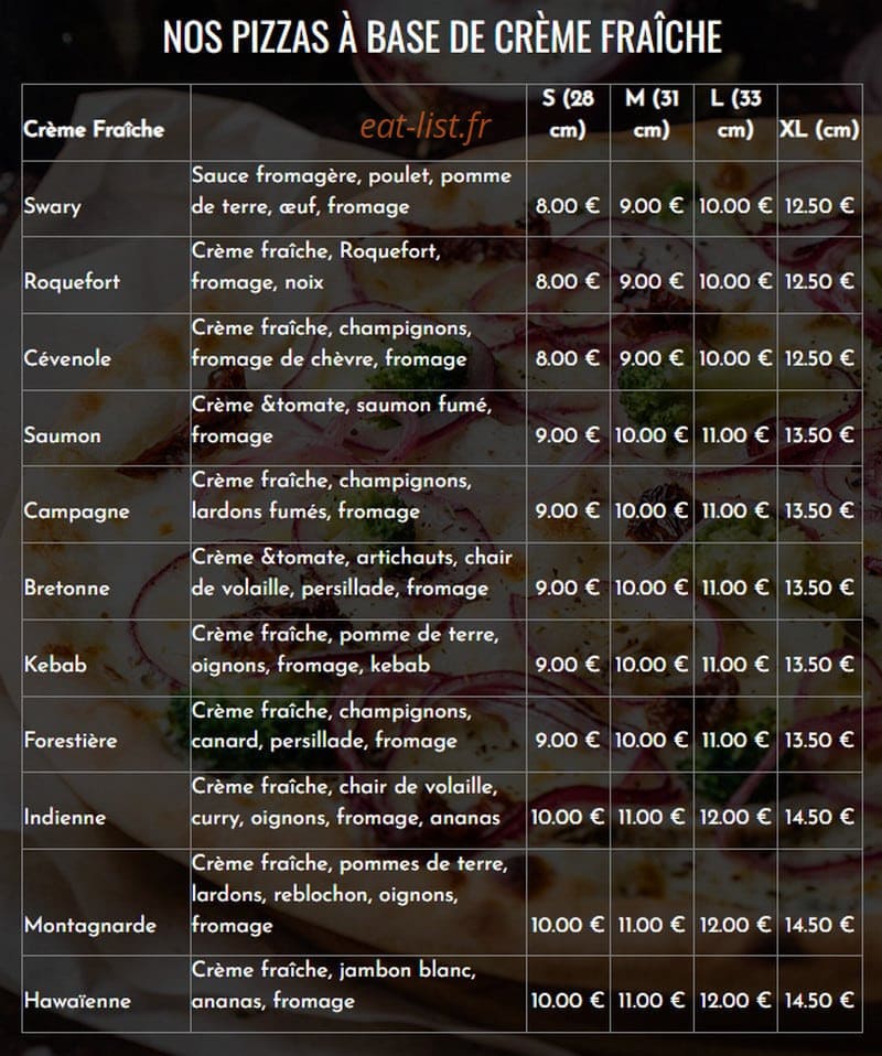 Tacos Savary — carte page 1