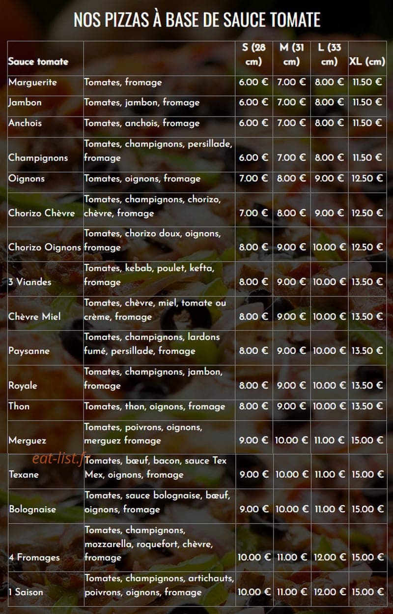 Tacos Savary — carte page 2