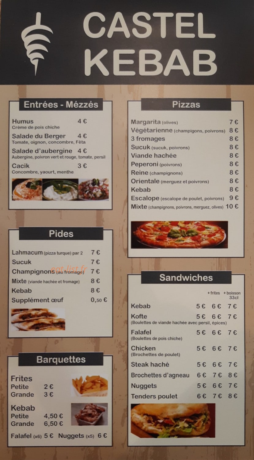 Castel'Kebab — carte page 1