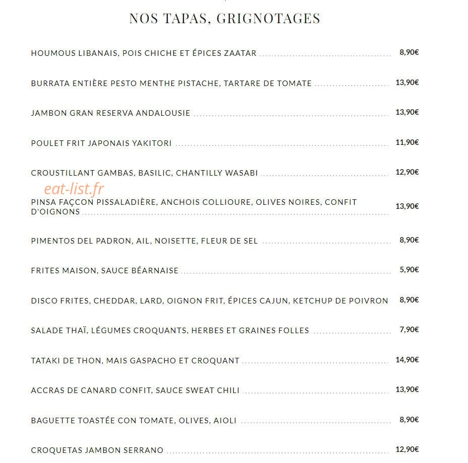 Carte et menu de Family Fourchette à Lapeyrouse Fossat — Les tapas et grignotages