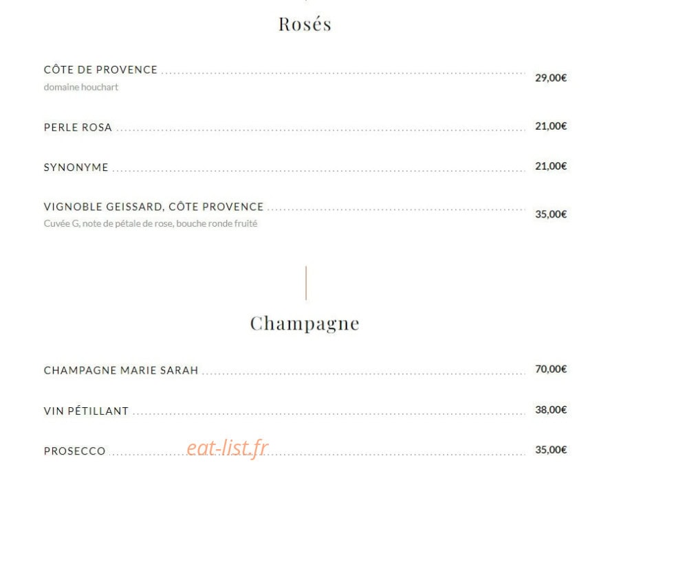 Carte et menu de Family Fourchette à Lapeyrouse Fossat — Les rosés et champganes