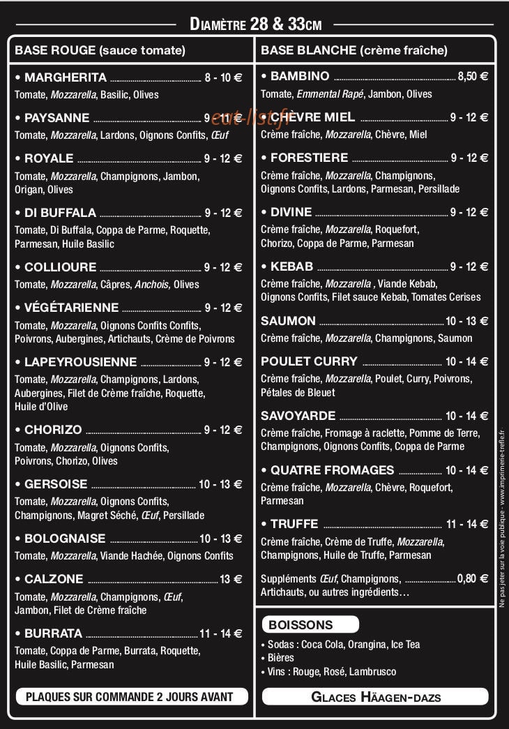 La Bonne Pâte — carte page 2