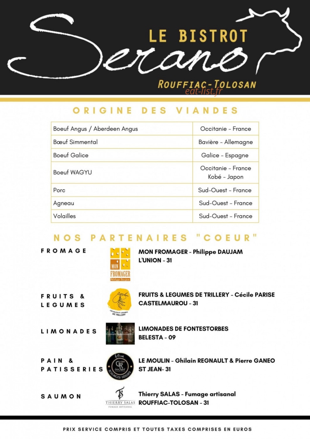 Le Bistrot Serano — carte page 7