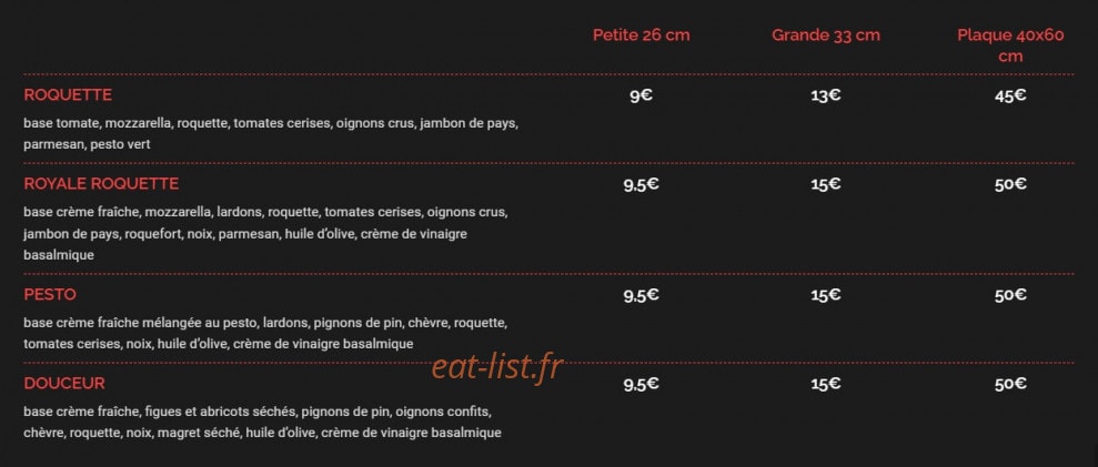 Pizzeria Beau Soleil — carte page 6