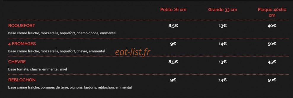 Pizzeria Beau Soleil — carte page 7