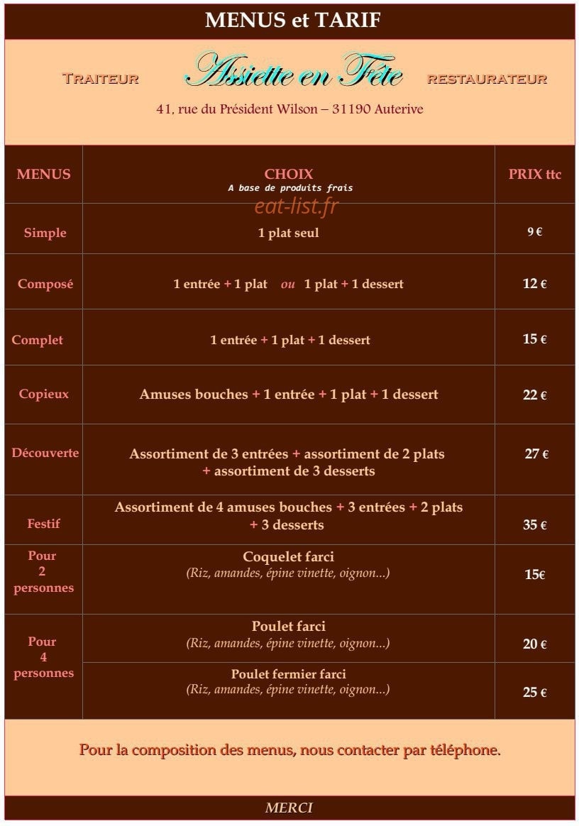 Assiette en Fête — carte page 5