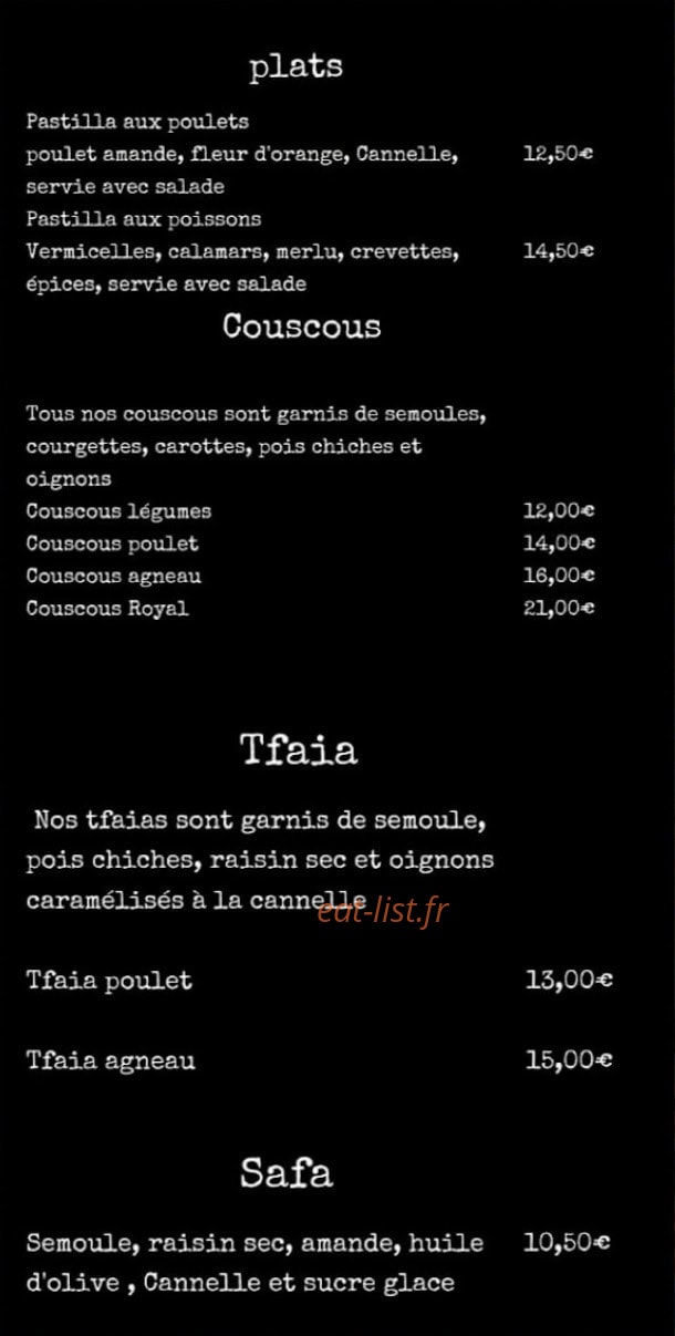 Cannelle et Safran — carte page 1
