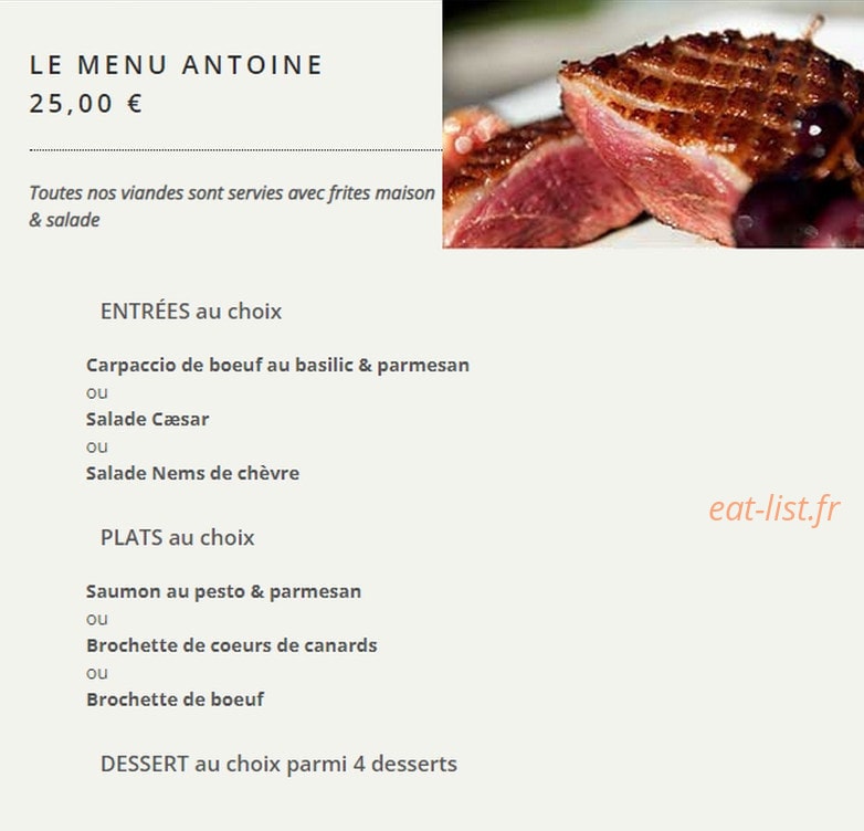 Chez Antoine — carte page 6