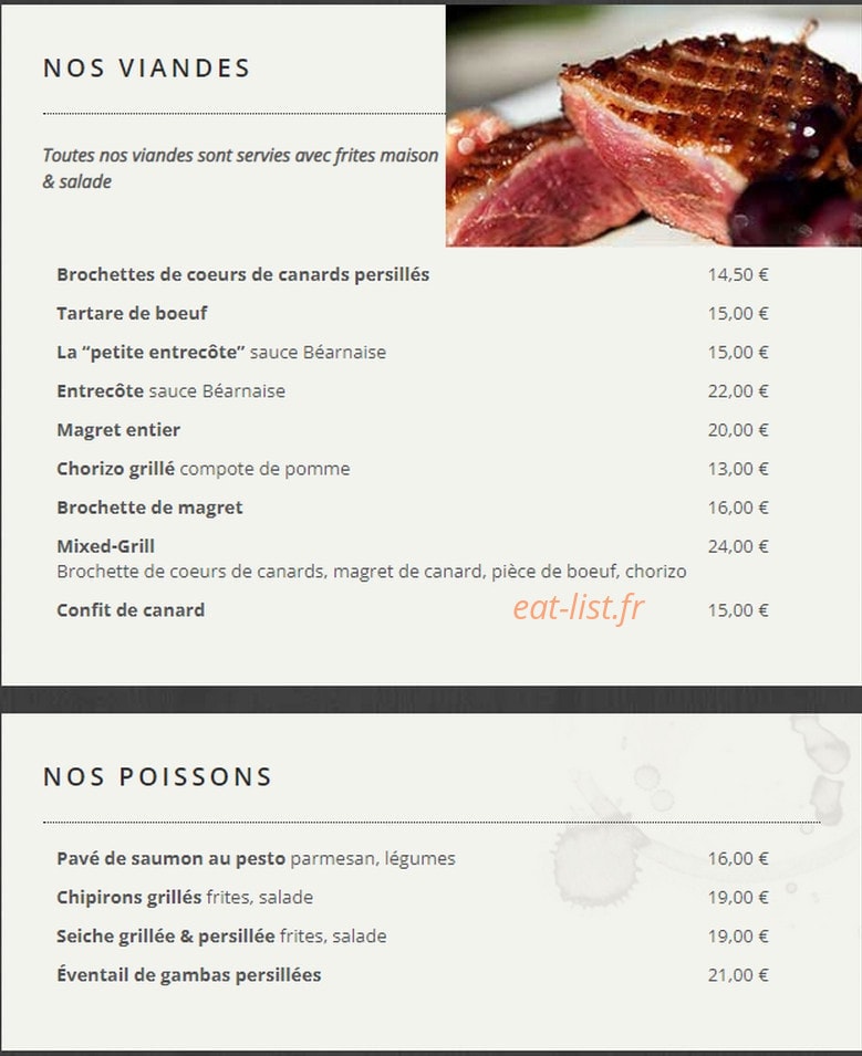 Chez Antoine — carte page 2