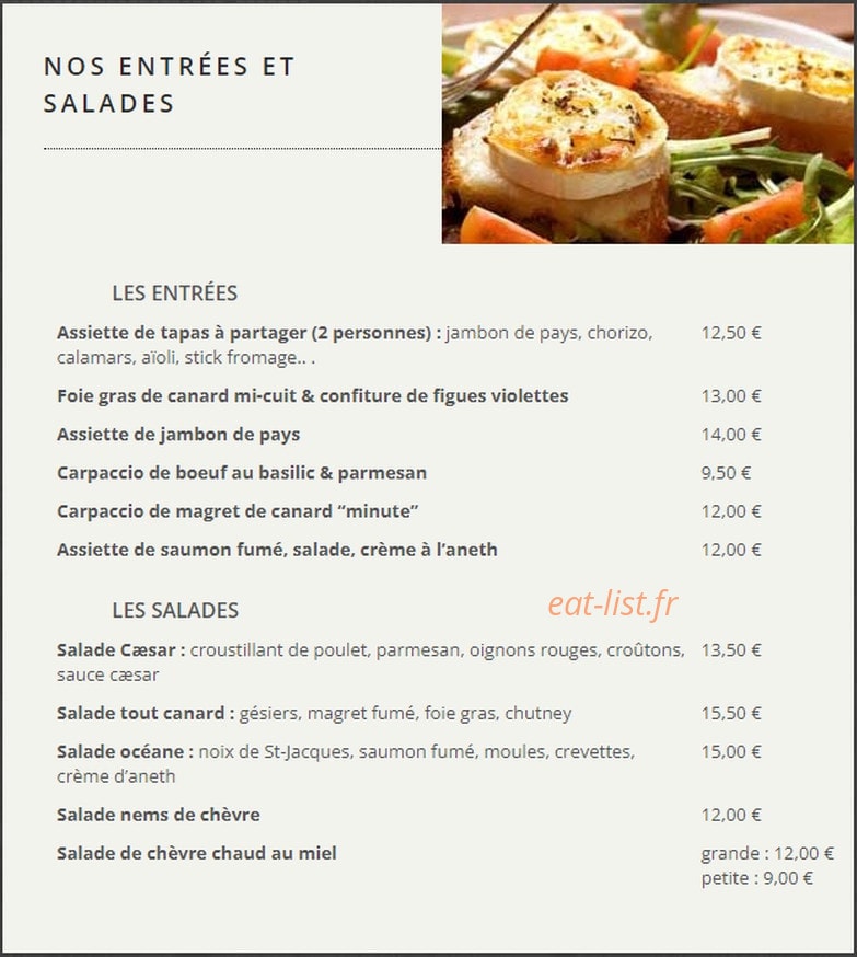 Chez Antoine — carte page 1