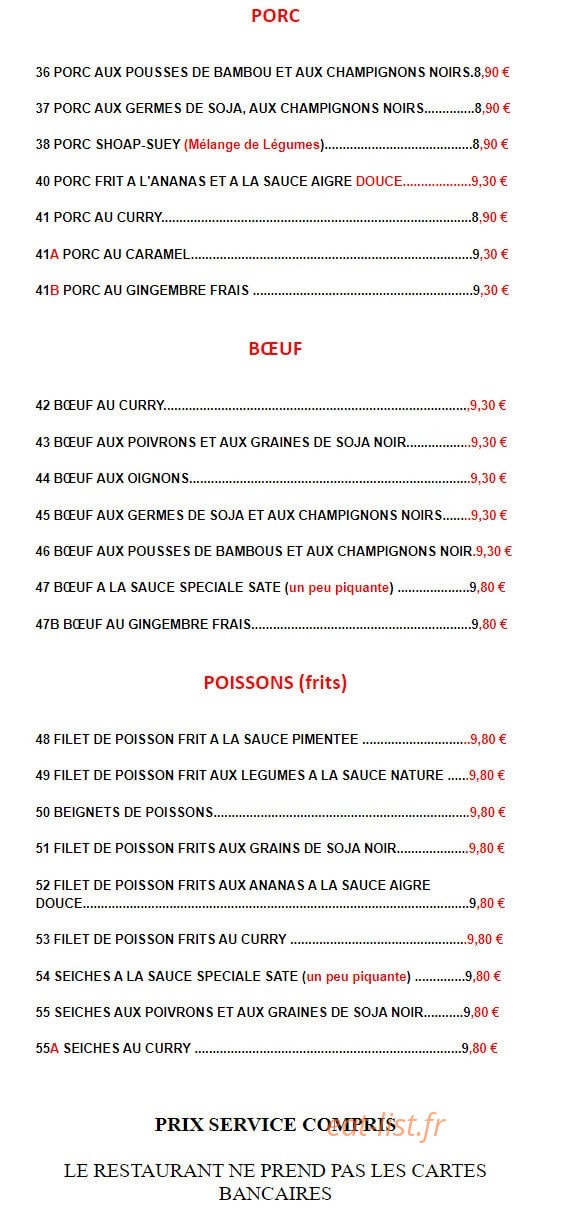 Les delices de Pekin — carte page 5