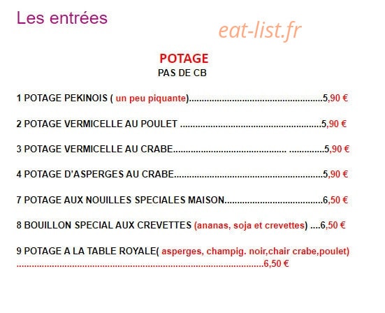 Les delices de Pekin — carte page 2