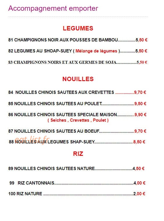 Les delices de Pekin — carte page 16
