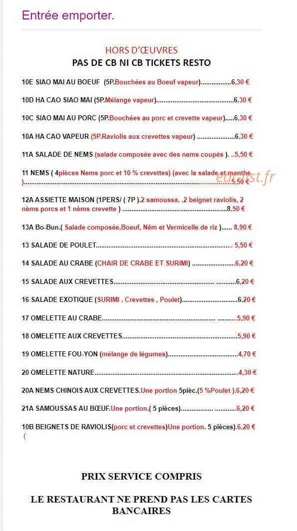 Les delices de Pekin — carte page 11