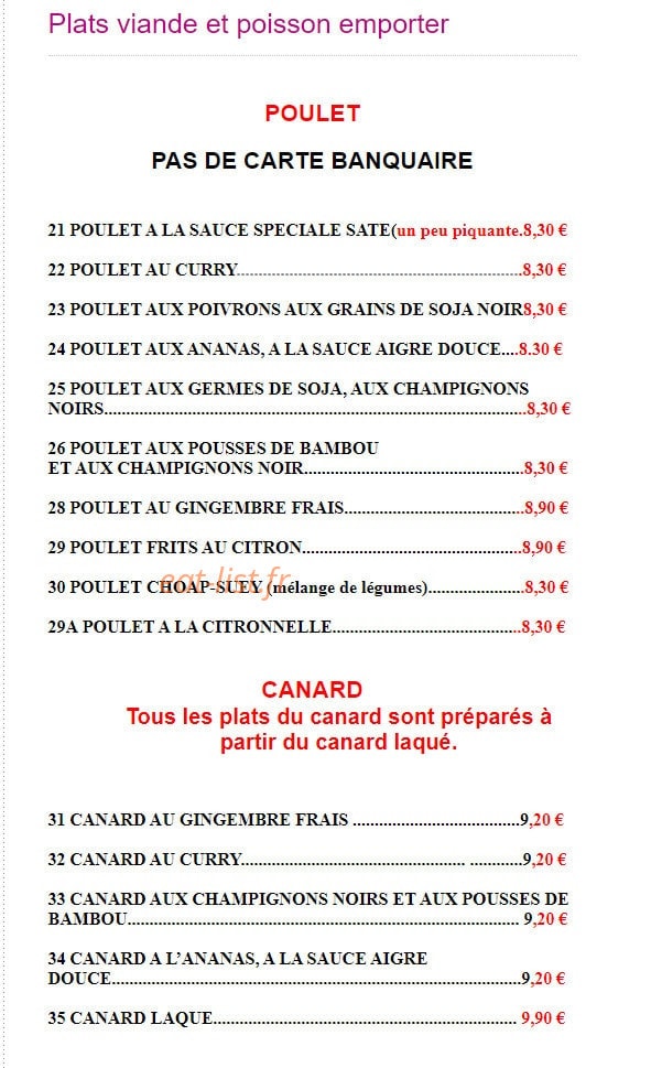 Les delices de Pekin — carte page 12