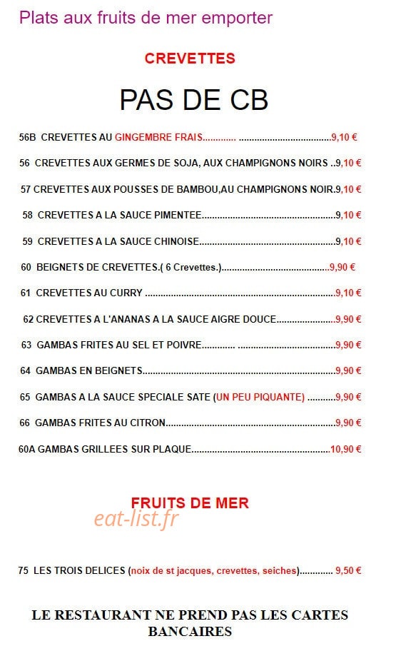 Les delices de Pekin — carte page 14