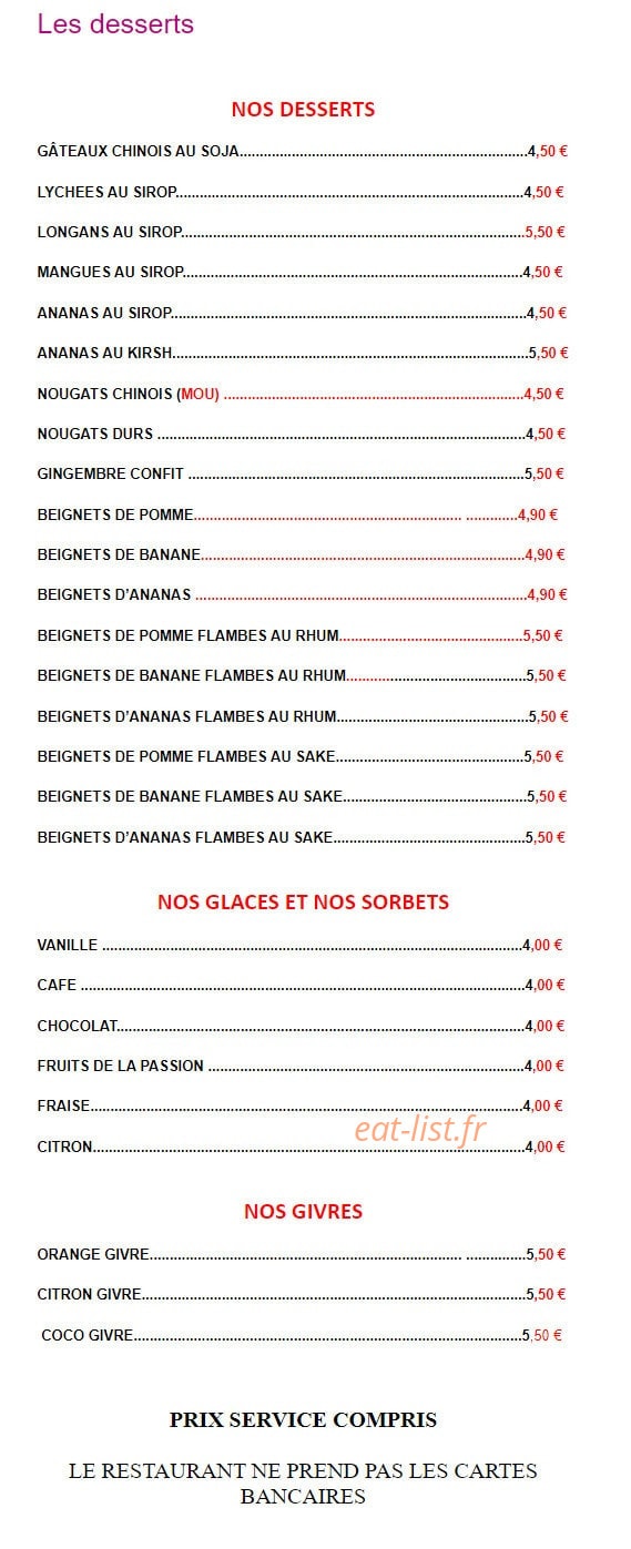 Les delices de Pekin — carte page 9