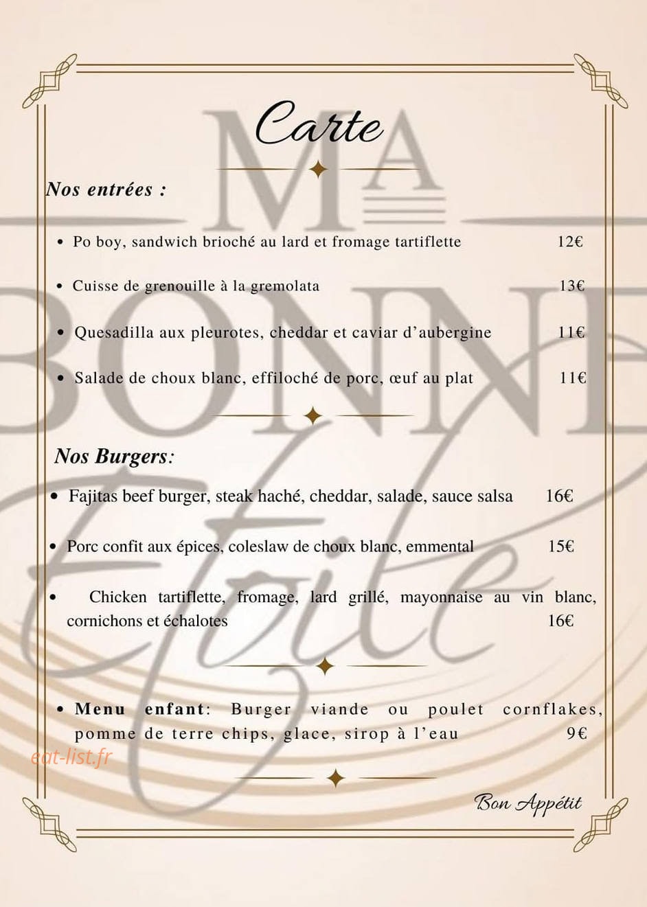 Ma bonne etoile — carte page 1