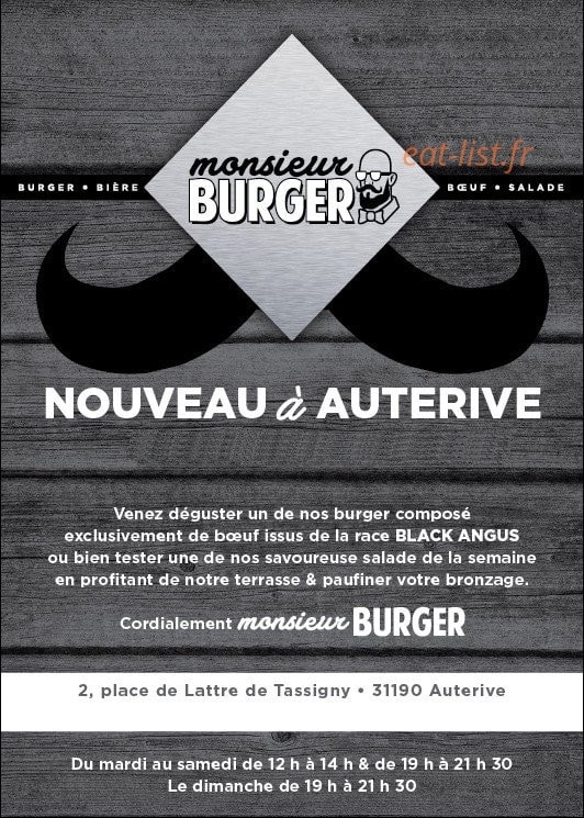 Monsieur Burger — carte page 1