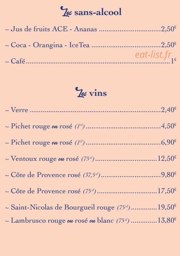 Chez Tite — carte page 7