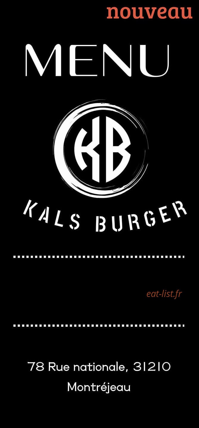 Kals Burger — carte page 1