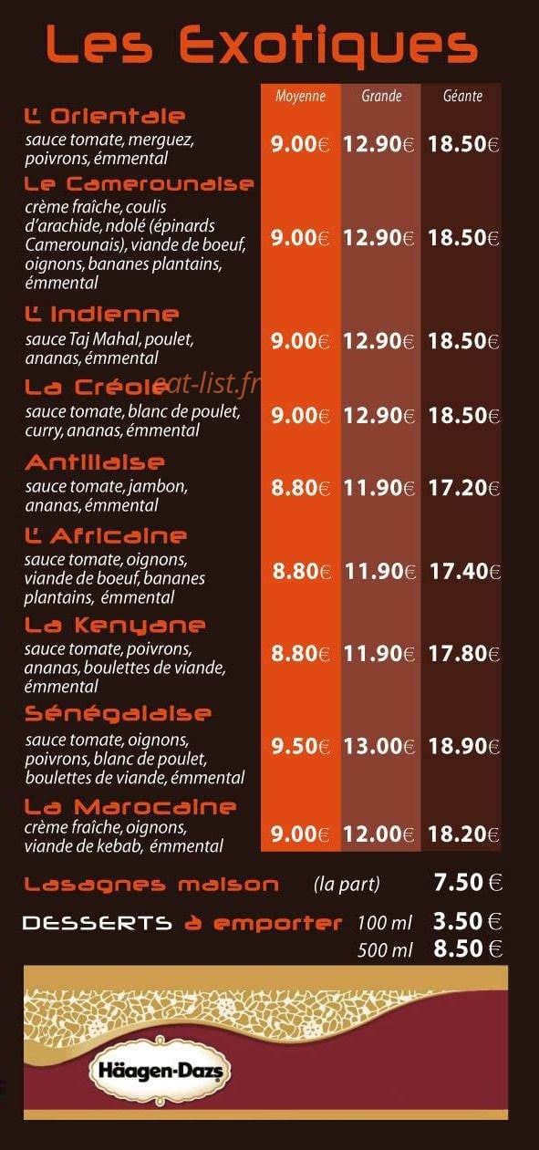 La reine de la pizza — carte page 3