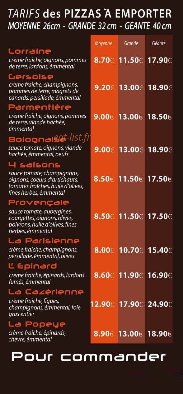 La reine de la pizza — carte page 2