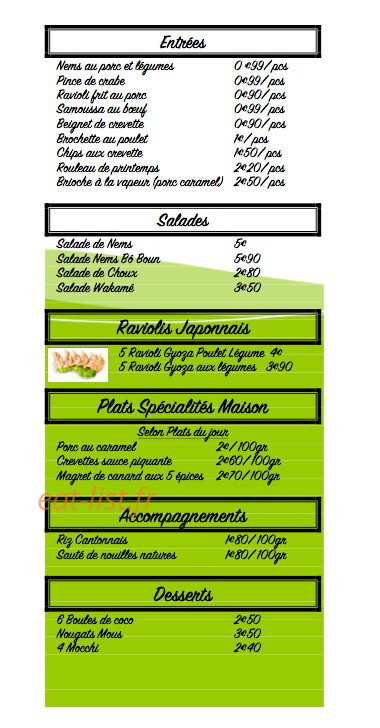 O Nemsushi — carte page 2