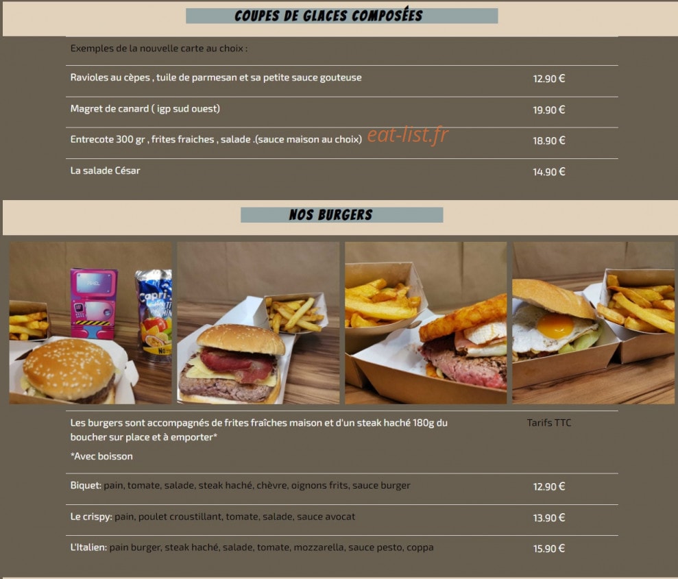 Sun  bar pizzeria — carte page 1
