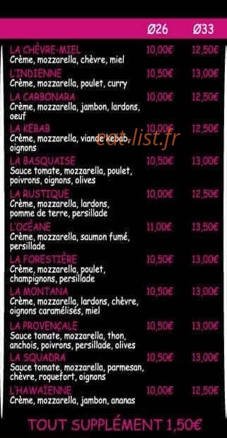 La Pizzaïola — carte page 3
